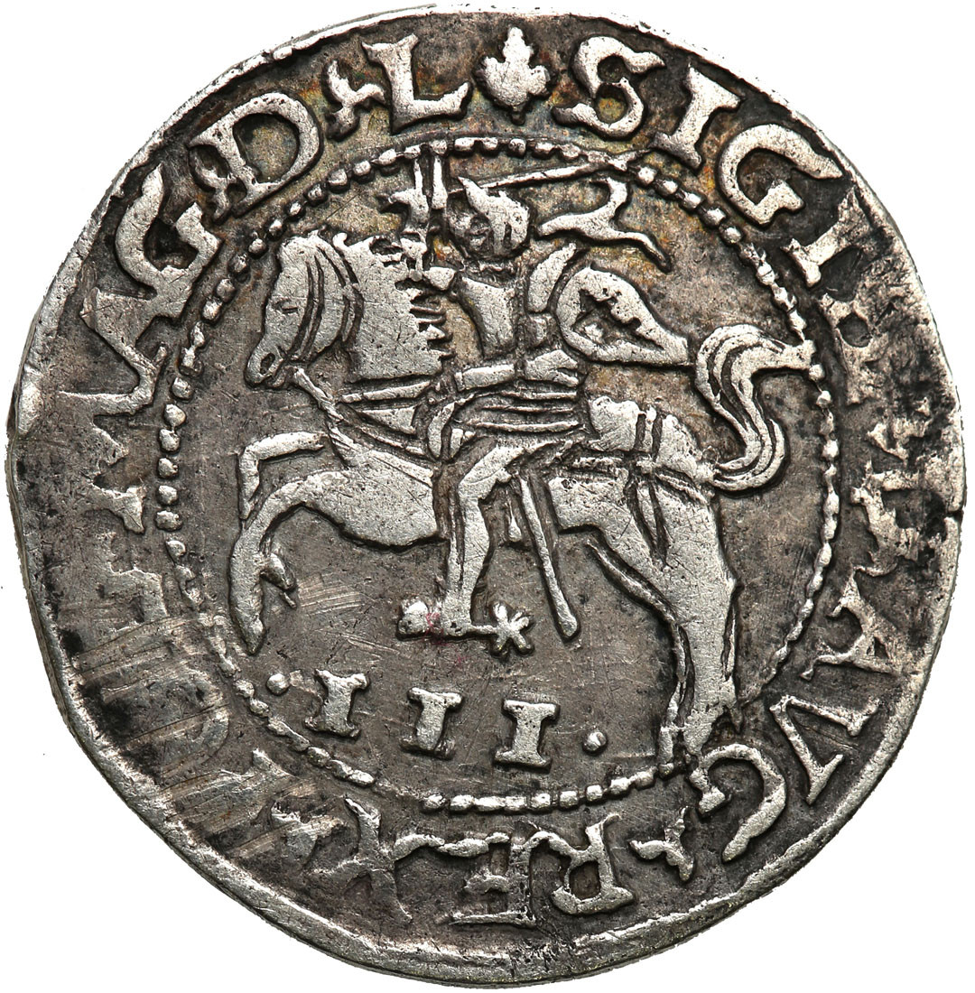 Zygmunt ll August. Trojak (3 grosze) szyderczy 1565, Tykocin - NAJRZADSZY